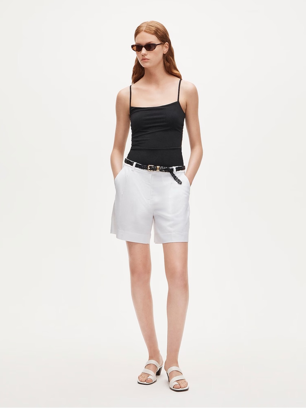 J Crew Pleated trouser short in Gramercy linen blend